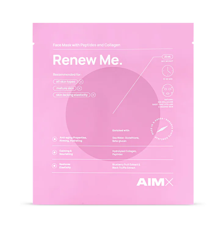 AIMX Sheet Mask With Peptides And Collagen Renew Me 25ml