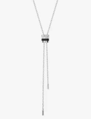 BOUCHERON Quatre Black Edition 18ct white-gold and 0.18ct diamond small tie necklace in WHITE GOLD, additional product view 3