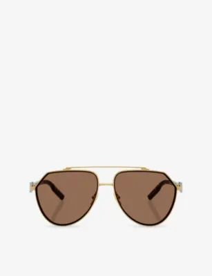 DOLCE & GABBANA DG2315 Pilot-Frame Metal Sunglasses