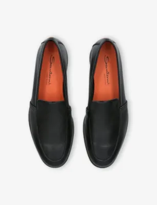 SANTONI Malibu Leather Loafers - EUR 40.5 / 6.5 UK MEN in BLACK, additional product view 2