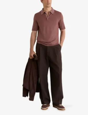REISS Jackdaw Regular-Fit Merino Wool Polo Shirt detail 2