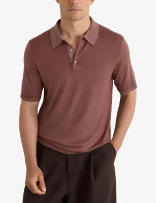 REISS Jackdaw Regular-Fit Merino Wool Polo Shirt detail 3