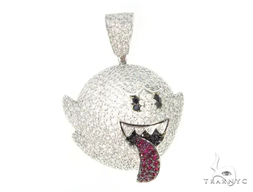 RINA - For Him FACTORY Mario Ghost Diamond Ruby Pendant 45528 in Rose Gold – Pendant