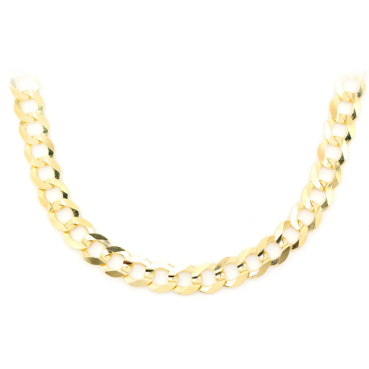 For Him Flat Curb Gold Chain in 7mm / Yellow Gold / 22" – Chain