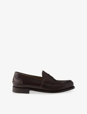 PRADA Logo-Embossed Leather Loafers - BLACK - EUR 41 / 7 UK MEN in BROWN – Mens | Loafers