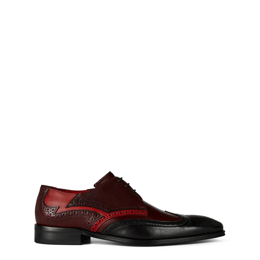 Jeffery West Scarface Three-Tone Leather Brogues in Black/Burgundy – Footwear