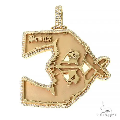 RINA - For Him CUSTOM 14K Gold Bronx Diamond Pendant 67395 in Rose Gold – Pendant