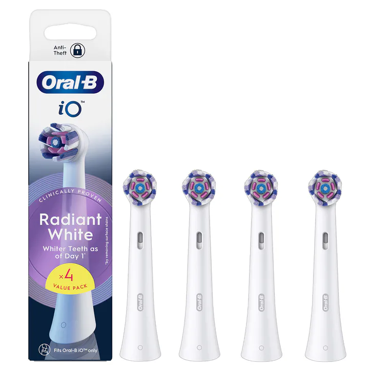 ORAL-B iO Series Radiant White Black, Original Brush Heads for Teeth Whitening, 4, additional product view 2