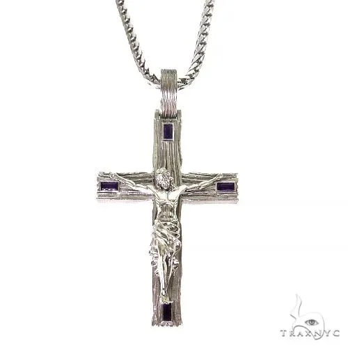 MARYAM - For Him SILVER .925 Silver Midnight Redemption Cross Pendant Set 69686 in 18 Inches – Pendant Set