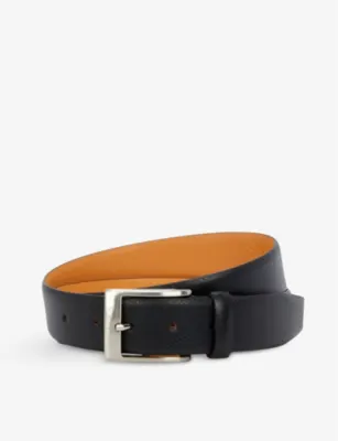 DENTS Logo-engraved leather belt - Gloss Mid Brown - XL detail 2