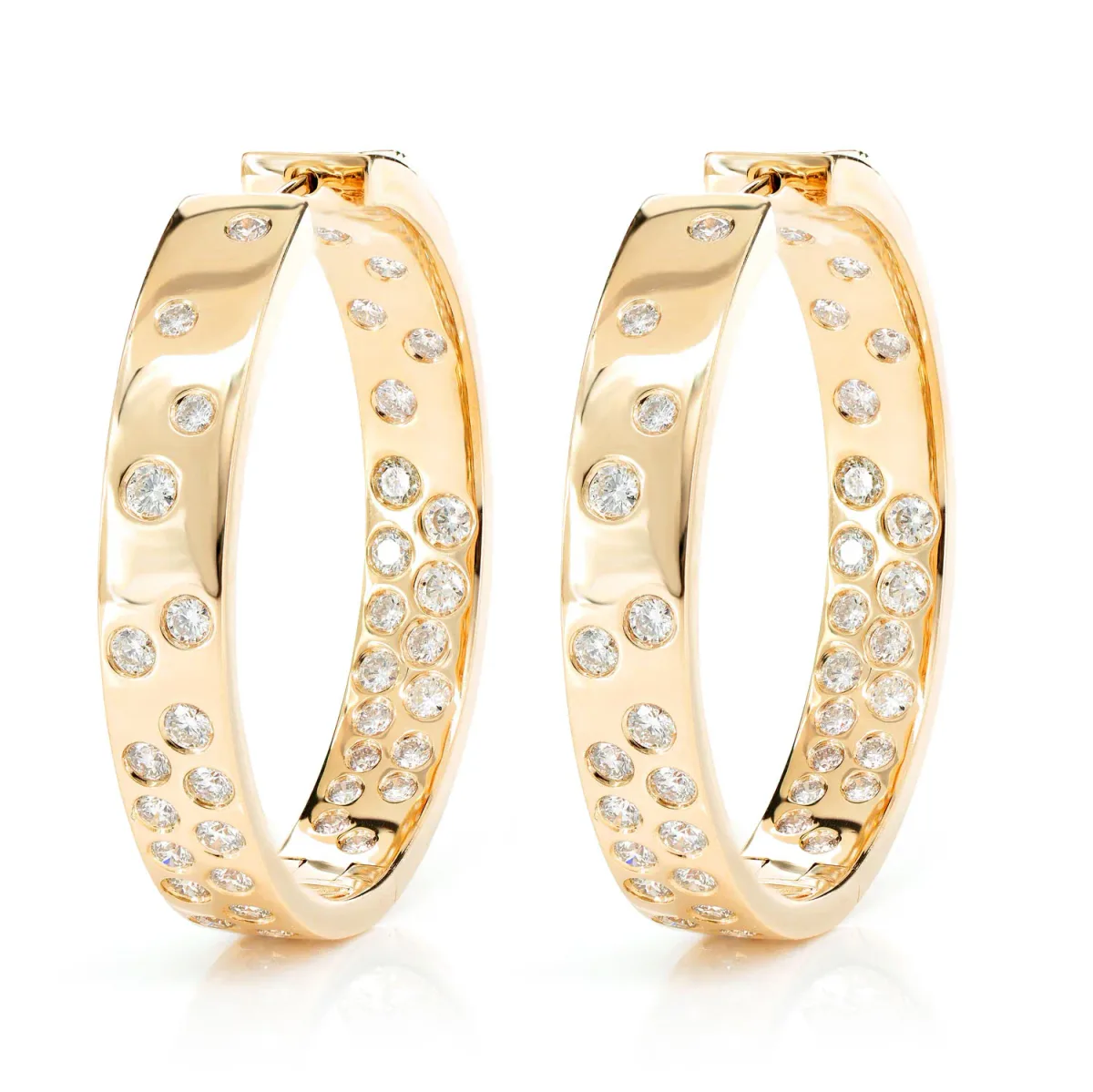 For Him Diamond Gypsy Scattered Hoop Earrings in Rose Gold / Lab Grown Diamond – Earring