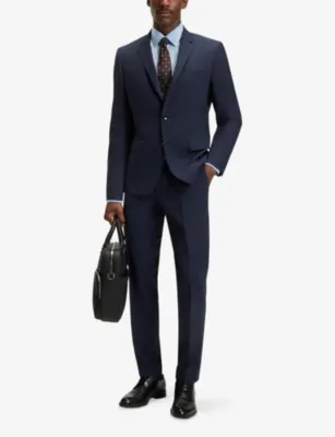 BOSS Slim-Fit Easy-Iron Stretch Cotton-Poplin Shirt - 15.75 detail 2