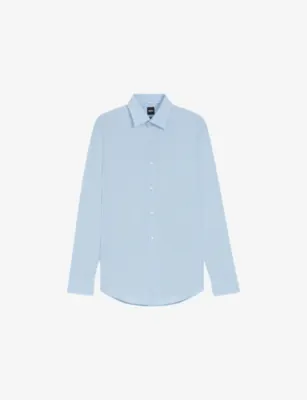 BOSS Slim-Fit Easy-Iron Stretch Cotton-Poplin Shirt - 15.75