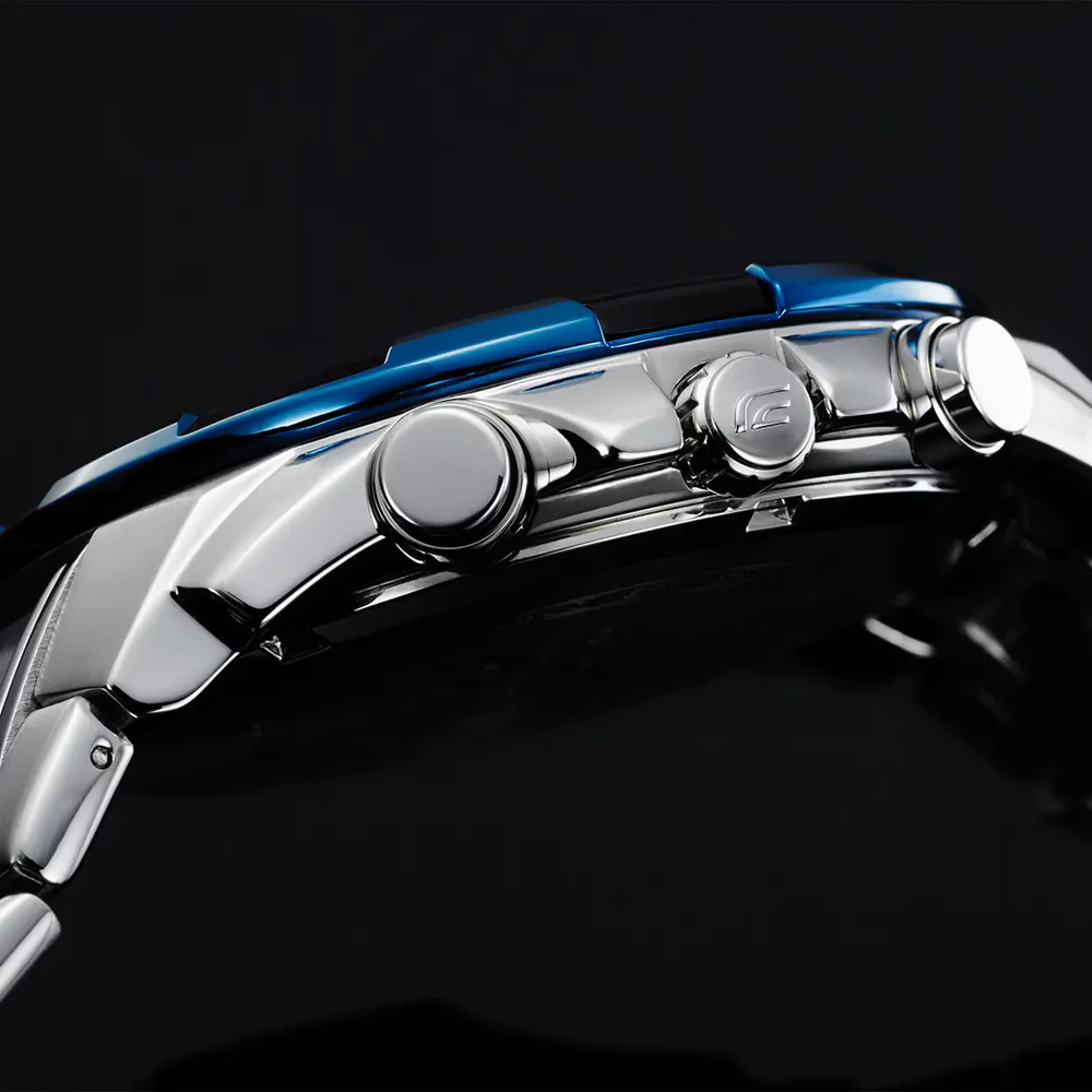 Casio Standard Chronograph Blue & Black Mens Watch in Black, additional product view 3