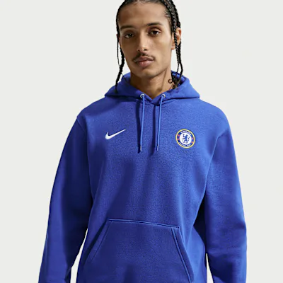 Nike Chelsea F.C. Club Men's Nike Football Pullover Hoodie - Bright Blue/White
