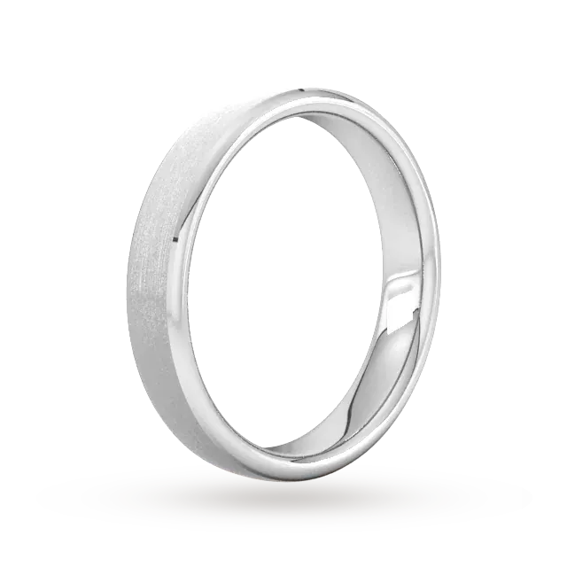 For Him 4mm Slight Court Heavy Polished Chamfered Edges With Matt Centre Wedding Ring In 18 Carat Yellow Gold detail 2