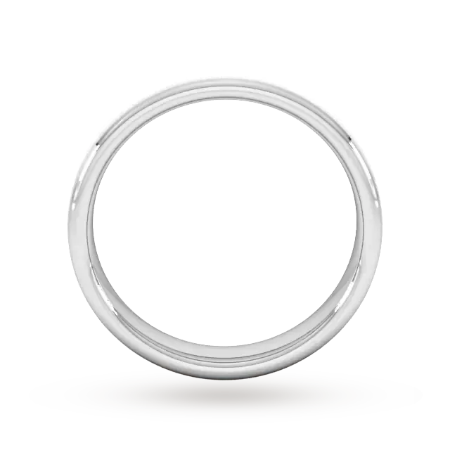 For Him 4mm Slight Court Heavy Polished Chamfered Edges With Matt Centre Wedding Ring In 18 Carat Yellow Gold detail 3