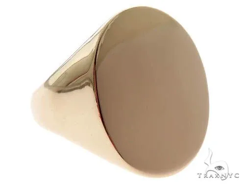 RINA - For Him FACTORY Ring Engravable Front ID Symbol Initial 14K 18K 22K Yellow White Rose Gold 64007 in Rose Gold / 6 – Ring