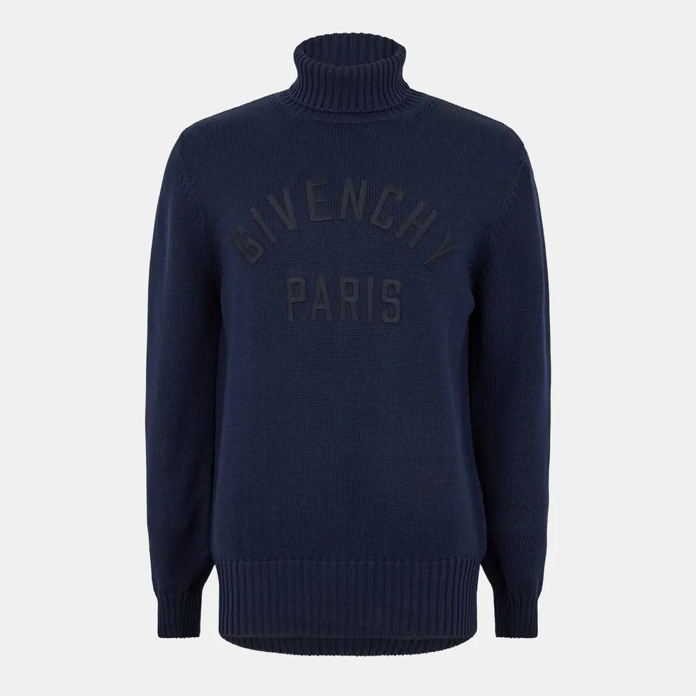 GIVENCHY Men's Crew Neck Jumper in Blue – Clothing