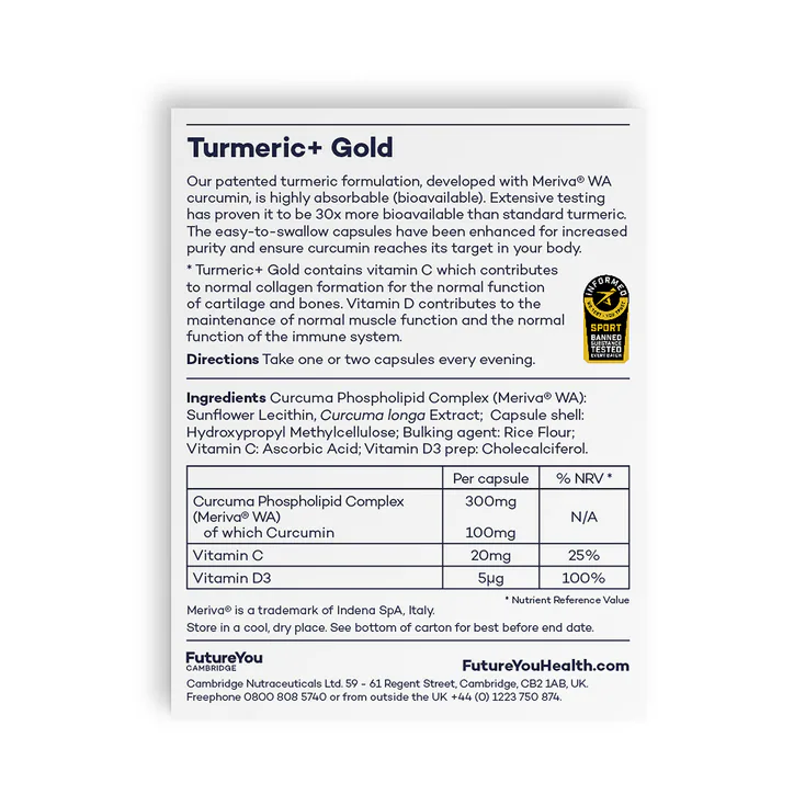 FutureYou Cambridge Turmeric+ Gold 28 Capsules detail 2