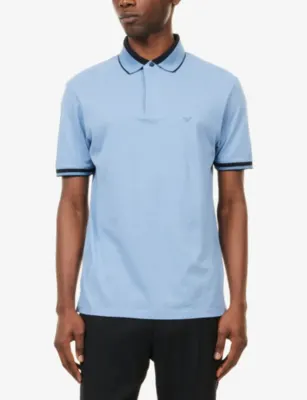 EMPORIO ARMANI Tipping Short-Sleeve Cotton-Pique Polo Shirt detail 3