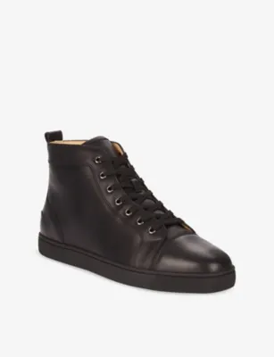 CHRISTIAN LOUBOUTIN Louis Leather High-Top Trainers - 5 in BLACK, additional product view 3
