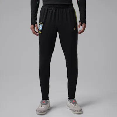 Jordan Brazil Strike Men's Jordan Dri-FIT Football Knit Pants - Black/Yellow Pulse/Infrared 23