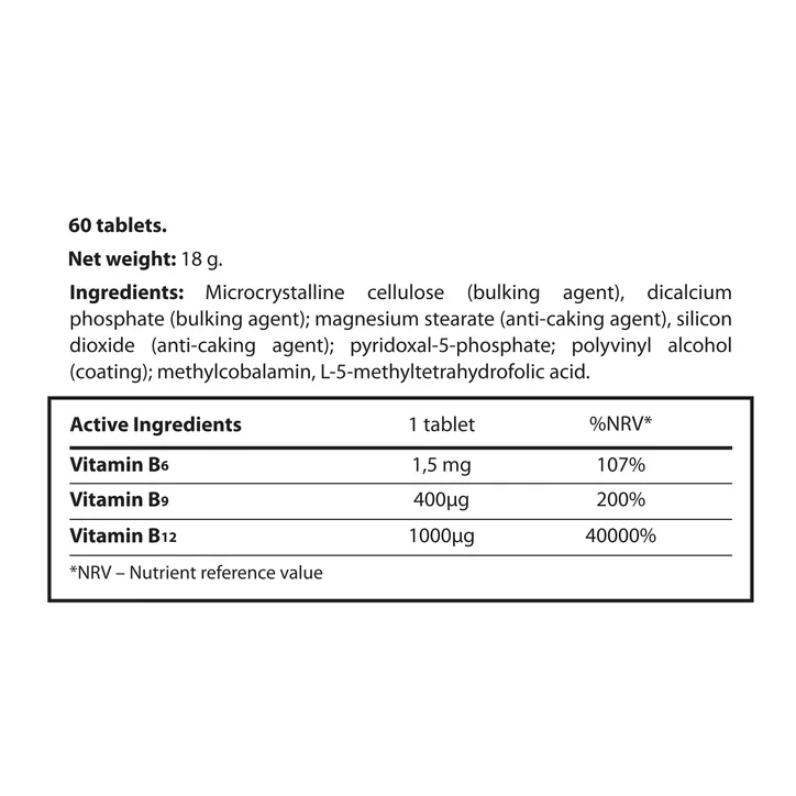 Mindly Active B-complex 60 tablets, additional product view 2