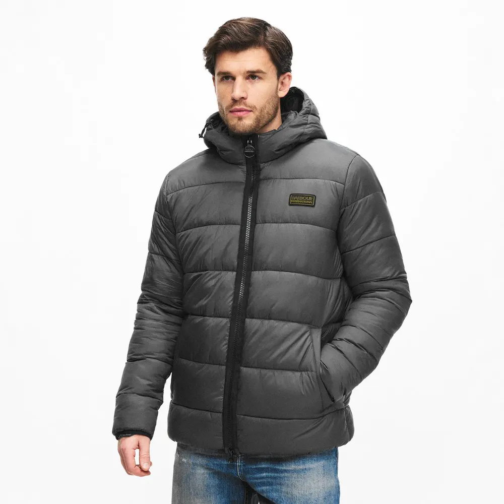 Barbour International Men's Bobber Quilted Fixed Hood Short Puffer Jacket detail 3