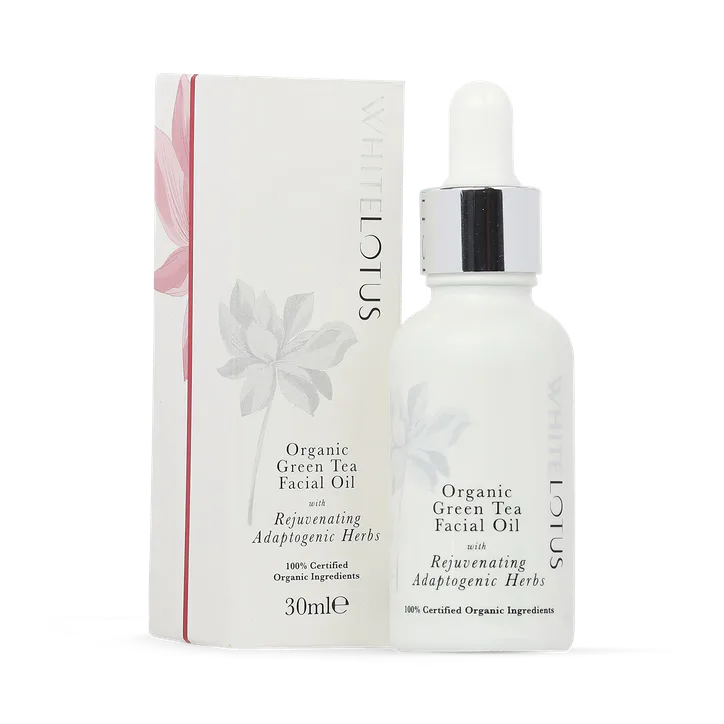 White Lotus Beauty Green Tea Facial Oil With Rejuvenating Bioactive Herbs 30ml