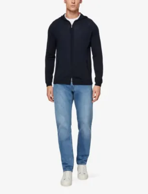BOGGI MILANO Full-Zip Merino Wool Hoody detail 2
