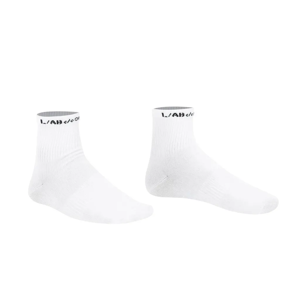 L AB Off White Men's Logo Crew Socks 6 Pack detail 2