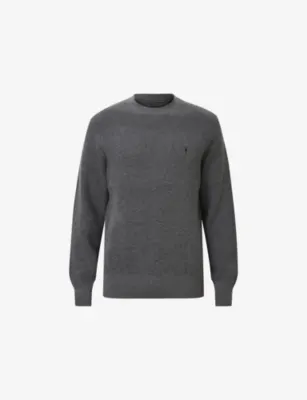 ALLSAINTS Aspen Logo-Embroidered Cotton and Wool-Blend Jumper - HOT CHOC BROWN detail 2