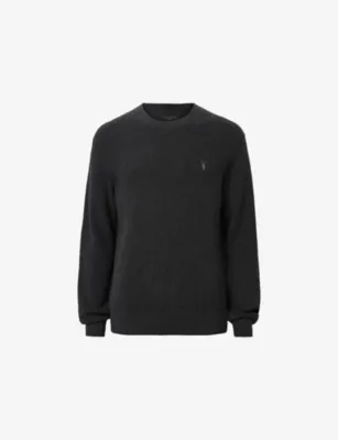 ALLSAINTS Aspen Logo-Embroidered Cotton and Wool-Blend Jumper - HOT CHOC BROWN detail 3