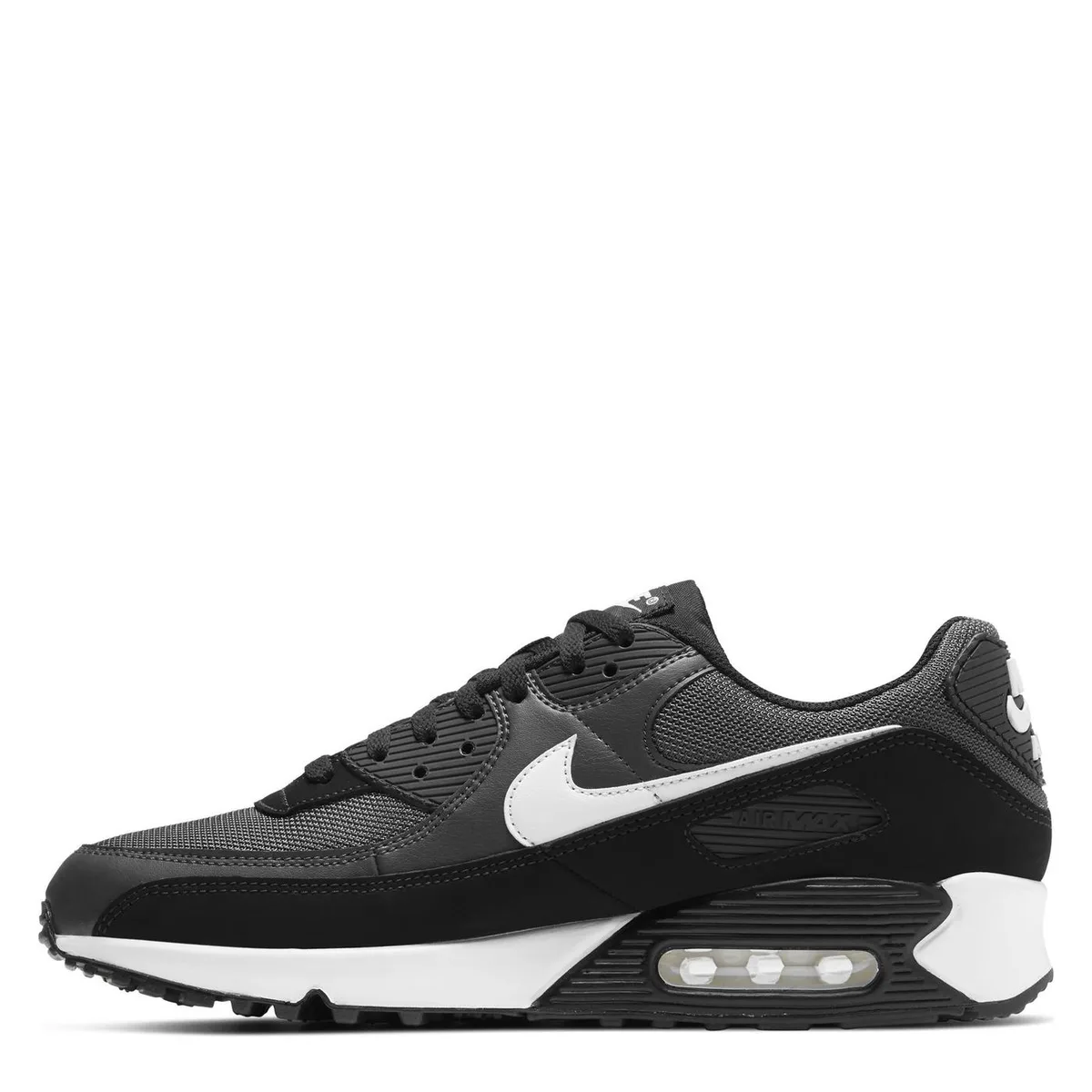 For Him Nike Air Max 90 Mens Shoes in Black/White, additional product view 2