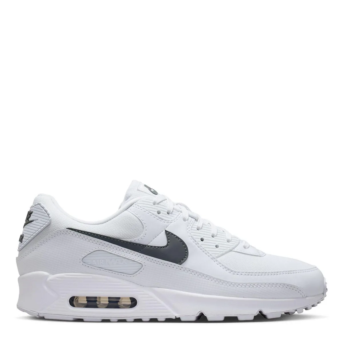 For Him Nike Air Max 90 Mens Shoes in White/Grey – Footwear