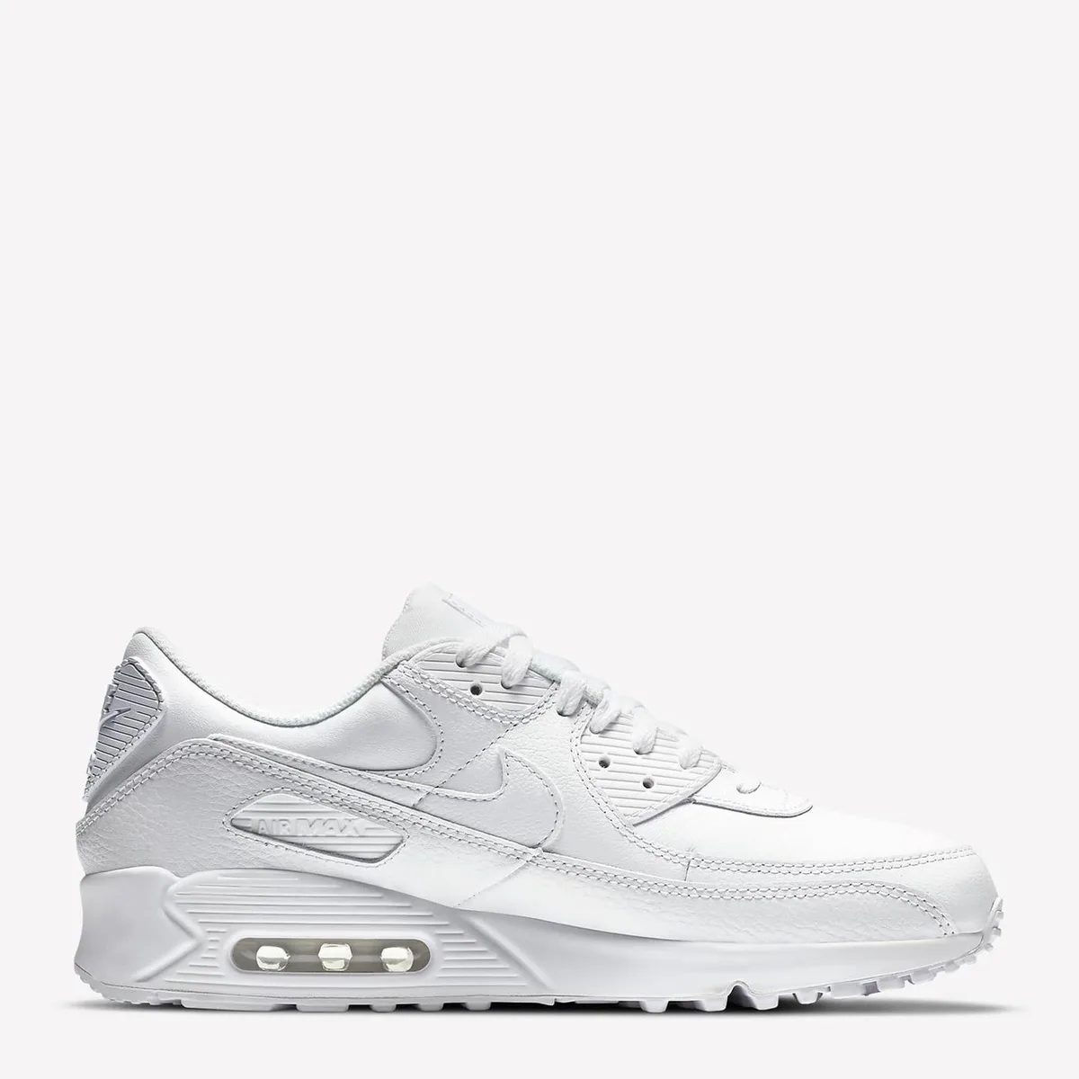 For Him Nike Air Max 90 Mens Shoes in White Leather – Footwear