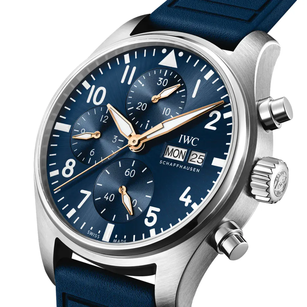 IWC Pilot Chronograph Le Petit Prince 41mm Mens Watch Blue detail 2