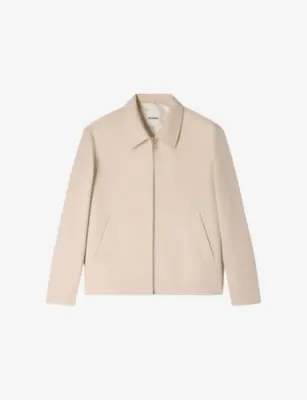 SANDRO Zip-up regular-fit wool-blend jacket