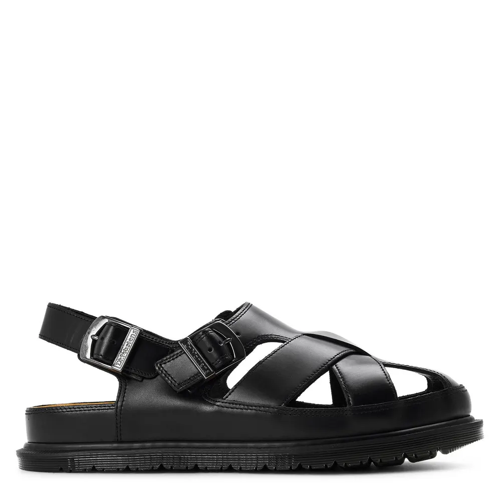 Dr Martens San Fisherman Sandal in Black Orleans – Footwear