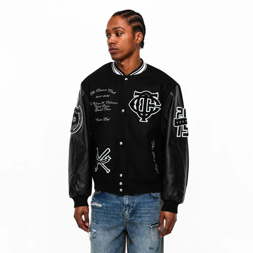 The Couture Club Men's Varsity Jacket detail 3