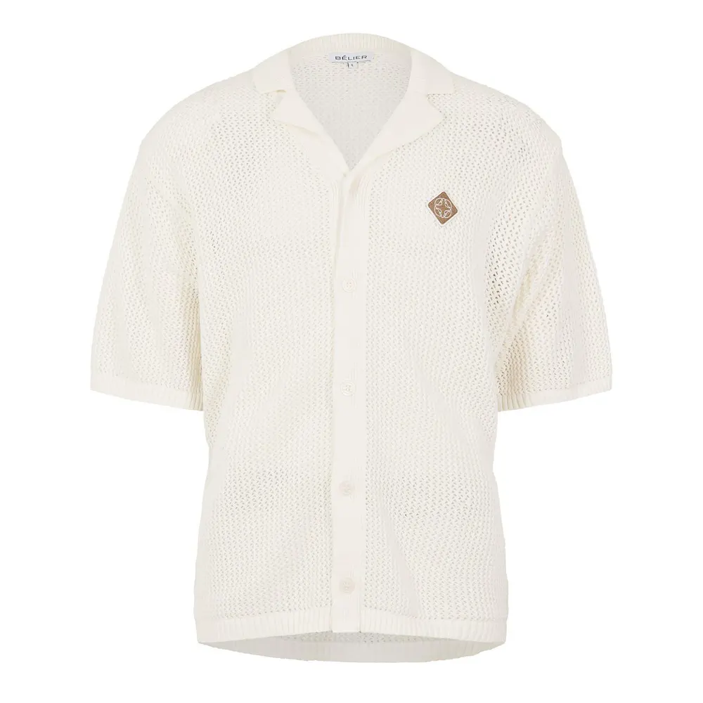BELIER Men's Short Sleeve Plain Shirt
