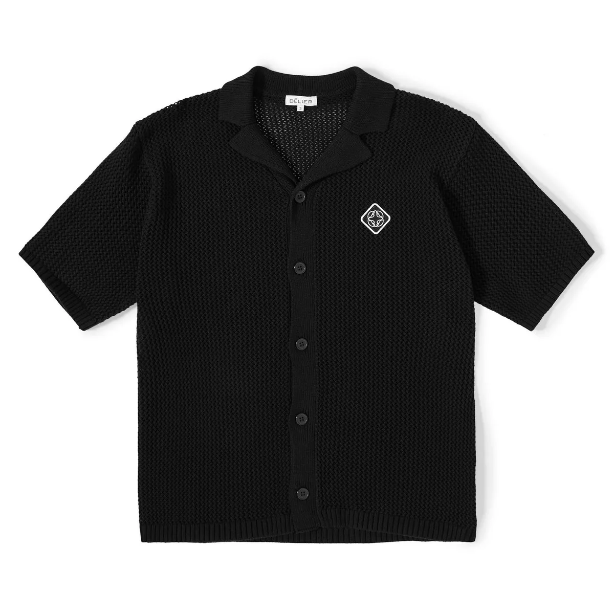 BELIER Men's Short Sleeve Plain Shirt