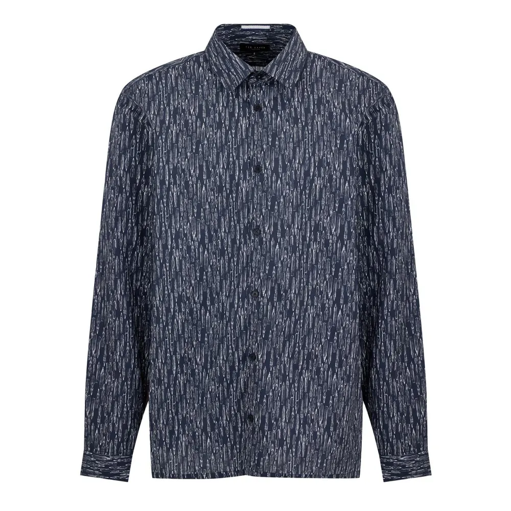 Ted Baker Men's Rietij Long-Sleeve Patterned Shirt