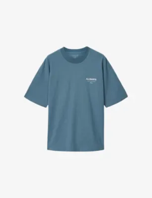 ALLSAINTS Underground Logo-Print Relaxed-Fit Cotton T-Shirt - DARK STEEL BLU detail 2
