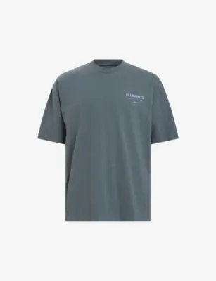 ALLSAINTS Underground Logo-Print Relaxed-Fit Cotton T-Shirt - DARK STEEL BLU detail 3