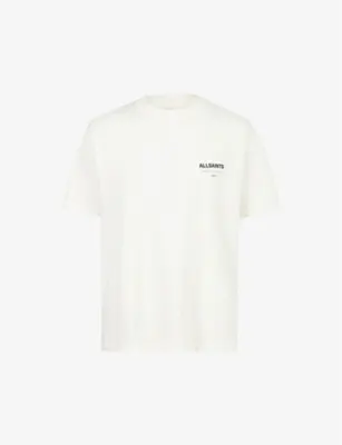 ALLSAINTS Underground Logo-Print Relaxed-Fit Cotton T-Shirt - DARK STEEL BLU