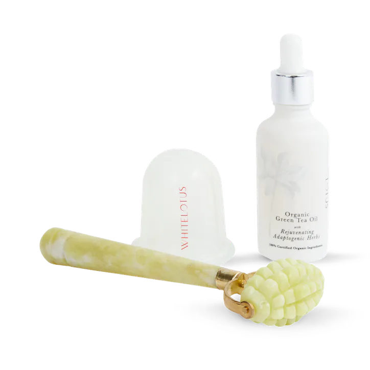 White Lotus Beauty Jade Roller & Body Sculpting Cupping Kit
