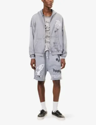 PALY HOLLYWOOD Carrying Message Cotton-Blend Sweat Shorts detail 2