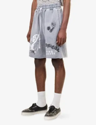 PALY HOLLYWOOD Carrying Message Cotton-Blend Sweat Shorts detail 3